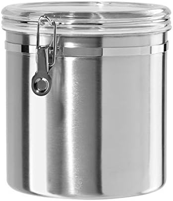 Oggi Stainless Steel Kitchen Canister 152oz + Oggi Jumbo 8" Stainless Steel Flour Clamp Canister - Image 2