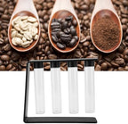 Coffee Bean Cellar Tubes, Premium Glass Coffee Bean Storage for Home Use, 2 Ounce Capacity with Metal Stand - Image 2