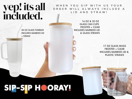 Sip-Sip Hooray! Red Christmas Trucks 40oz Glass Tumbler with Lid and Straw, Holiday Iced Coffee Cup Gift for Women - Image 2