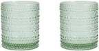 Fortessa Jupiter Hobnail Glass, 10 Ounce Double Old Fashioned (Set of 2), Sage Green by Unknown