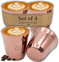 Kalmateh Heat Resistant Espresso Cups Set of 4 – Double Wall Insulated Stainless Steel Espresso Cup Set – Unbreakable 2.7oz / 80ml Demitasse Coffee Cups by Kalmateh