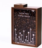 Wood Coffee Bean Storage Can, Coffee Storage Container, Capacity Large 120g, One-Way Exhaust Valve, with Sealing Ring, for Home and Business, Decorate by Unknown