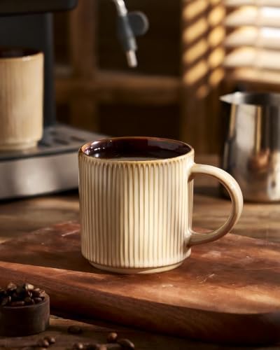 famiware Coffee Mug Set of 6, Star 12 oz Ceramic Mugs Cups Set with Handle - Image 4