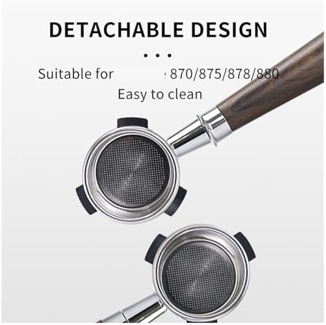 54mm Coffee Bottomless Portafilter ，Compatible For Breville， Sage 870 878 880 With Replaceable Filter Basket Home Kitchen Barista Accessories(53MM Dual Head Black) - Image 3