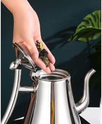 Small Stainless Steel Tea Kettle with Infuser, Food Grade Stainless Steel Teapot, Teakettle for Stovetop Induction Stove Top, No Whistle(Sliver,1.5L) - Image 4