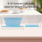 Travel Kettle Electric Foldable, Portable Electric Kettle, Collapsible Kettle Silicone + Paperless Collapsible Coffee Dripper, Travel Pour Over Coffee Maker 1 Cup (Blue) - Image 5