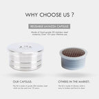 TOPINCN Stainless Steel Coffee Capsule, Reusable Coffee Pods Refillable Coffee Filter Compatible with Coffee Machine, Refillable Coffee Pods Stainless (with Paper Filters Brush Spoon Press - Image 6