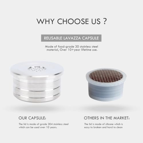 TOPINCN Stainless Steel Coffee Capsule, Reusable Coffee Pods Refillable Coffee Filter Compatible with Coffee Machine, Refillable Coffee Pods Stainless (with Paper Filters Brush Spoon Press - Image 6