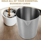Milk Frother Cup Silver Stainless Steel 1000ml with Handle - Image 3