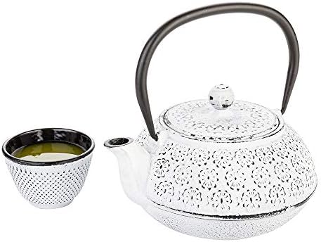Restaurantware 30 oz White Cast Iron Teapot by Restaurantware