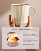 famiware Coffee Mug Set of 8, Star 12 oz Ceramic Mugs Cups Set with Handle - Image 5