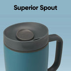 Owala SmoothSip Slider Stainless Steel Insulated Travel Mug with Handle, 100% Leak Proof, For Hot and Cold Drinks, Travel Friendly with Sliding Lock Lid, BPA Free, Leak Proof, 12oz, High Dive - Image 4