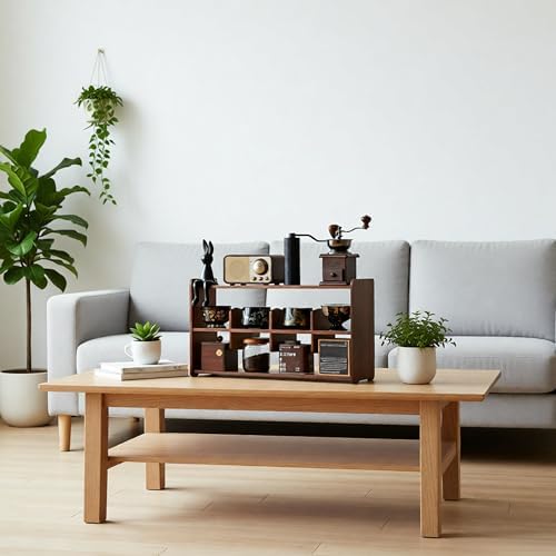 Coffee Cup Holder for Countertop Walnut Wood Coffee Mugs Holder for Kitchen Mug Display Rack (3-Tier Walnut wood A) - Image 7