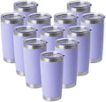 HASLE OUTFITTERS 20oz Stainless Steel Tumblers Bulk, Insulated Travel Cup with Lid, Double Wall Vacuum Coffee Mug for Cold & Hot Drinks 12 Pack, Light Purple by HASLEOUTFITTERS