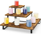 ELITEROO 3 Tier Wooden Retail Display Shelves, Portable Display Rack for Retail Counter Top Craft Shows, 3 Step Corner Tiered Table Display Tower Stand for Cupcake Jewelry Card Sticker Display by ELITEROO