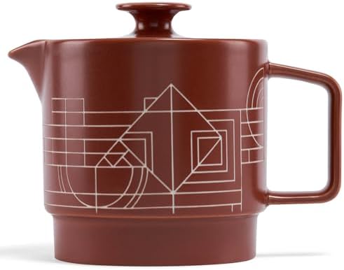 Tea Forte Ceramic Teapot with Infuser, Frank Lloyd Wright, 20 oz by TeaForte