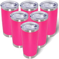 20oz Tumbler with Lid Stainless Steel Tumblers Insulated Mug Hot Pink 6P by AIANJI