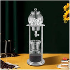 SOYON Cold Brew Coffee Tower,600 Ml Iced Coffee Dripper,Portable Cold Brew Dripper Tower Coffee Maker,Luxury Glass Slow Smooth Drip Coffee Machine For Home Office(Silver) - Image 3