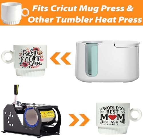 16pcs 9oz Sublimation Stackable Coffee Mugs with Stand, Blank Mug Set Bulk for Sublimation, White Plain Ceramic Mug Cups for Latte, Tea, Milk, Hot Cocoa, Drinks (4 Set of 16 Pcs Mugs) - Image 3