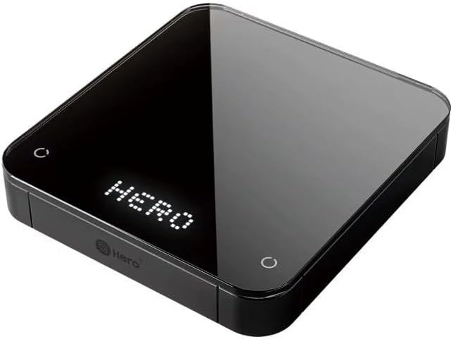 Hero Electronic Coffee Scale, with Countdown Timer, 3KG, Accuracy 0.1 g USB Rechargeable, Mirror Waterproof (Black) by BULEA