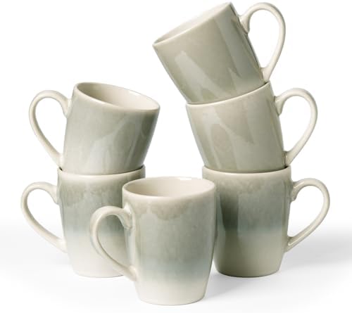 famiware Coffee Mugs Set, 13oz Mug Set of 6, Stoneware Cups with Handle by Famiware