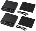 Digital Coffee Scale with Timer, 3kg/0.1g Rechargeable Espresso Scale with Silicone Mat, USB-C Kitchen Scale with Tare, Dual Display, g/oz/ml for Pour Over, Matcha and Baking (2, Black) by Unknown