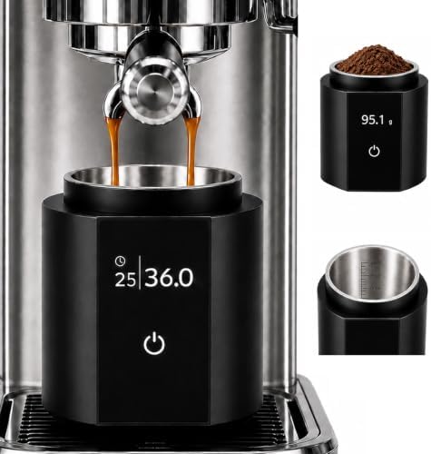 Espresso Scale with Auto Timer, 3‑in‑1 SUS304 Coffee Dosing Cup, 0.1g Precision 300g, USB‑C Rechargeable OLED Display, Portable Shot Scale for Coffee Beans & Ground Powder, Black by Unknown