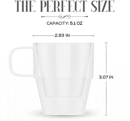 Elle Decor Double Walled Clear Coffee Cups, 5 Oz - Clear, Set of 4 - Image 5