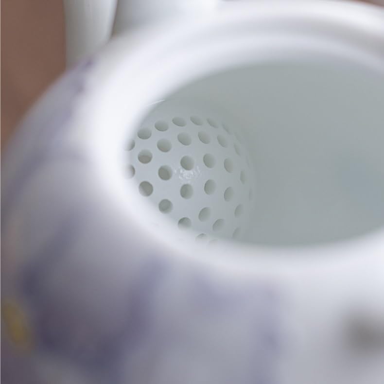 Tea Kettle Purple Peony Handle Teapot New Chinese Simple Teapot Exquisite Afternoon Teapot Single Pot Kung Fu Tea Set Tea Cup Ceramic Tea Infuser - Image 3