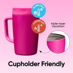 Owala SmoothSip Slider Stainless Steel Insulated Travel Mug with Handle, 100% Leak Proof, For Hot and Cold Drinks, Travel Friendly with Sliding Lock Lid, 12oz, BPA Free, Leak Proof, Read My Lips - Image 4