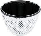 Restaurantware-Tetsubin 4 Ounce Tea Cups, 2 Hobnail Traditional Japanese Tea Cups - Enamel Coated, Corrosion-Proof, White Cast Iron Small Cup, Crack-Resistant, Rust-Resistant - Image 2