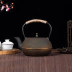 Tea Kettle,Cast Iron Teapot in Japanese Style,Tetsubin Tea Kettle with Stainless Steel Infuser,1.8L Die Casting Pattern Stove Safe Kettles,Traditional Iron Teapots(Color:particle bronze) (Size : Part by Unknown