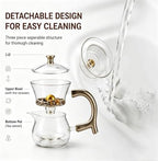 Magnetic Ball Tea Pot, Magnetic Ball Teapot, Lazy Tea Set, Heat Resistant Semi Automatic Drip Rotating with Infuser Magnetic Teapot Set for Gongfu Tea Making Ideal, Gift Set for Adults (A) - Image 6