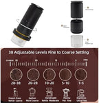 Portable Electric Coffee Grider with 40 Adjustable Levels Fine to Coarse Setting, Ceramic Conical Burr, for Home, Office, Travel, Camping, 1800mAH Rechargeable (black A, ceramic burr) - Image 5