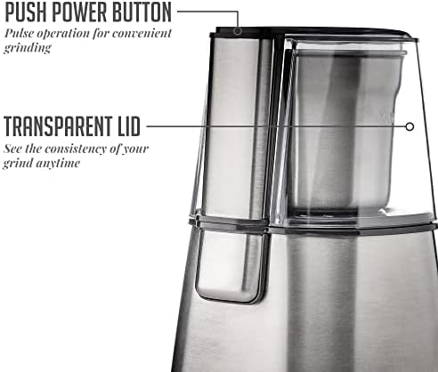 OVENTE Electric Coffee Grinder with Stainless Steel Blade, Silver CG620S - Image 2