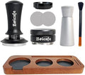 8 PCS Espresso Accessories Kit, 51mm Spring Loaded Espresso Tamper Kit with Wood Espresso Tamping Station, WDT, Stainless Steel Distributor, Dosing Funnel, 2 Puck Screen, Brush (51mm) by Boicafe