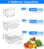 KUMD 10 Pack Food Storage Organizer Bins, Clear Pantry Containers with Lids - Image 3