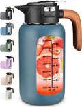 84oz Borosilicate Glass Pitcher, Leak-Proof Lid & Handle BPA Free, Fridge by Weasland
