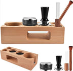 Espresso Accessories Kit 5-PCS Including Wooden Portafilter Station Organizer | 58MM Coffee Distributor | 58MM Tamper Press | WDT Stirrer Needle | Coffee Mat Brush, Multipurpose Espresso Tools by Unknown