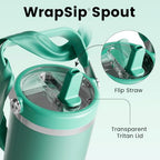 Fjbottle WrapSip 40 oz Insulated Tumbler with Flip Straw and Handle - Image 3
