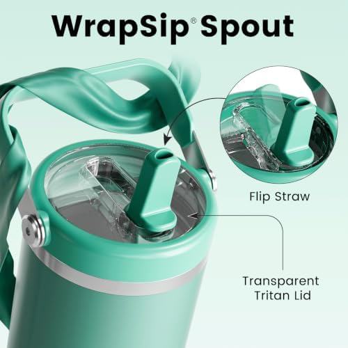 Fjbottle WrapSip 40 oz Insulated Tumbler with Flip Straw and Handle - Image 3