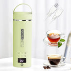 Green Travel Electric Kettle with LCD Display, 6 Temperature Settings, 450ml / 15.2oz, 304 Stainless Steel, Auto Shut-Off and Dry Boil Protection, Compact and Portable Electric Kettle by Daoseolo