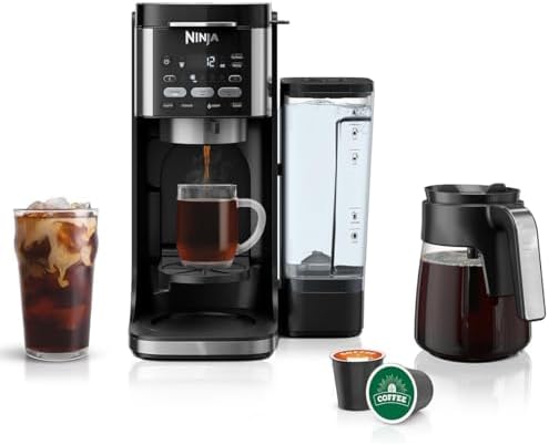 Ninja (Refurbished) Drip Coffee Maker | DualBrew Pro Hot & Iced Coffee | Compatible with K-Cup Pods | 3 Brew Styles (Classic, Rich, & Iced) | 60oz Removable Reservoir & Dishwasher Safe | (Renewed) by Amazon+Renewed