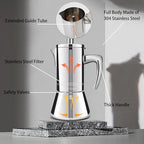 12 Cup Thickened 304 Stainless Steel Moka Pot & 20cm/7.9in Induction Cooker Adapter Plate Stainless Steel Heat Sink - Image 4