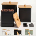 Kitchen Canisters for Countertop Set of 3 w/ Chalkboard Labels & Marker Pen by HBDesignCo