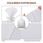 60PCS Commercial Cold Brew Coffee Bags with Drawstring, 20" X 20" Disposable Coffee Filters for 5 Gallon Buckets and Commercial Model Cold Brew Coffee Makers - Image 4