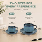 8 Ounce Cappuccino Cups Set of 4, Reactive Blue - Image 3