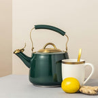 1.8L Stainless Steel Whistling Tea Kettle, Hunter Green - Image 3