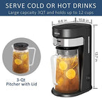 wirsh Iced Tea Maker with 3QT Pitcher, Iced Coffee Maker with Strength Control and Reusable Filter, Perfect For Iced Coffee, Latte, Tea, Lemonade, Flavored Water, Black - Image 5