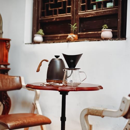 Pour Over Coffee Maker Set, Black Ceramic Coffee Dripper with V60 Paper filter, 650ml Coffee Glass Server for Cafe Home Restaurant 6291-12202-03A - Image 6